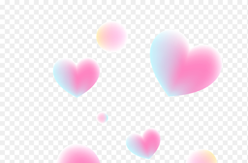 粉色紫色爱心气泡装饰浪漫情人节免抠元素素材