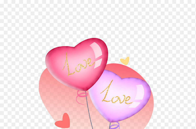 love爱心气球彩色温馨唯美装饰情人节免抠元素素材
