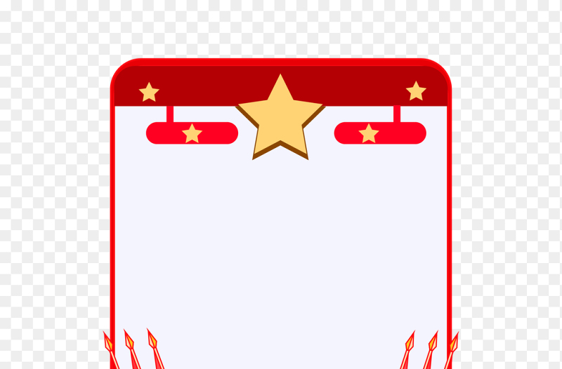 五角星旗帜党政文字背景框边框素材
