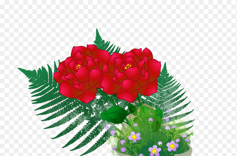 插画风女神节玫瑰花束三八妇女节免抠元素素材