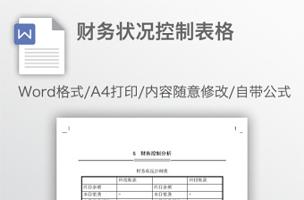 财务状况控制表格