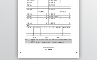 财务状况控制表格