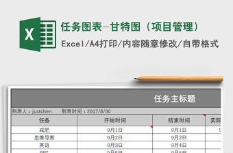 2021年任务图表-甘特图（项目管理）免费下载