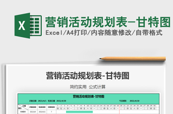 2021营销活动规划表-甘特图免费下载