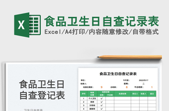 2023食品卫生日自查记录表免费下载