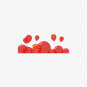 底部边框边角中国梦红色气球装饰免抠元素素材