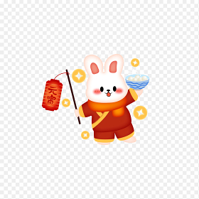 兔年新年元宵节小兔子灯笼可爱中国传统节日元宵节免抠元素素材