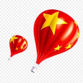 红色热气球国庆节七一建党节党政免抠漂浮装饰素材