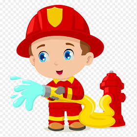 卡通风消防员消防官兵职业人物免抠元素素材