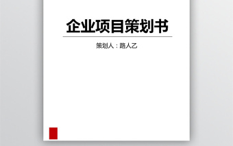 企业项目策划书模板